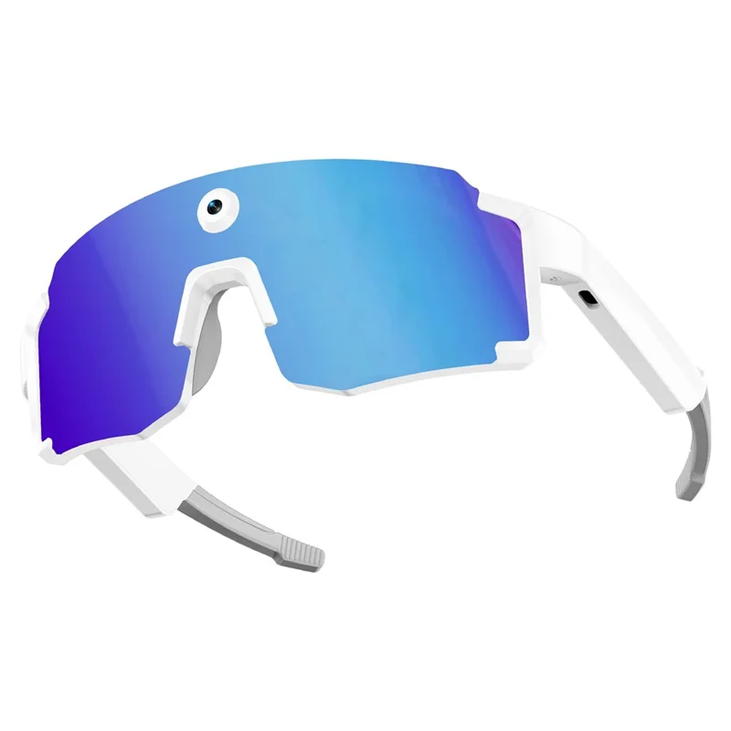 M14 Smart Glasses 8MP Camera AI Translation EIS Anti-shake Bluetooth-compatible IPX4 Waterproof - White+Blue