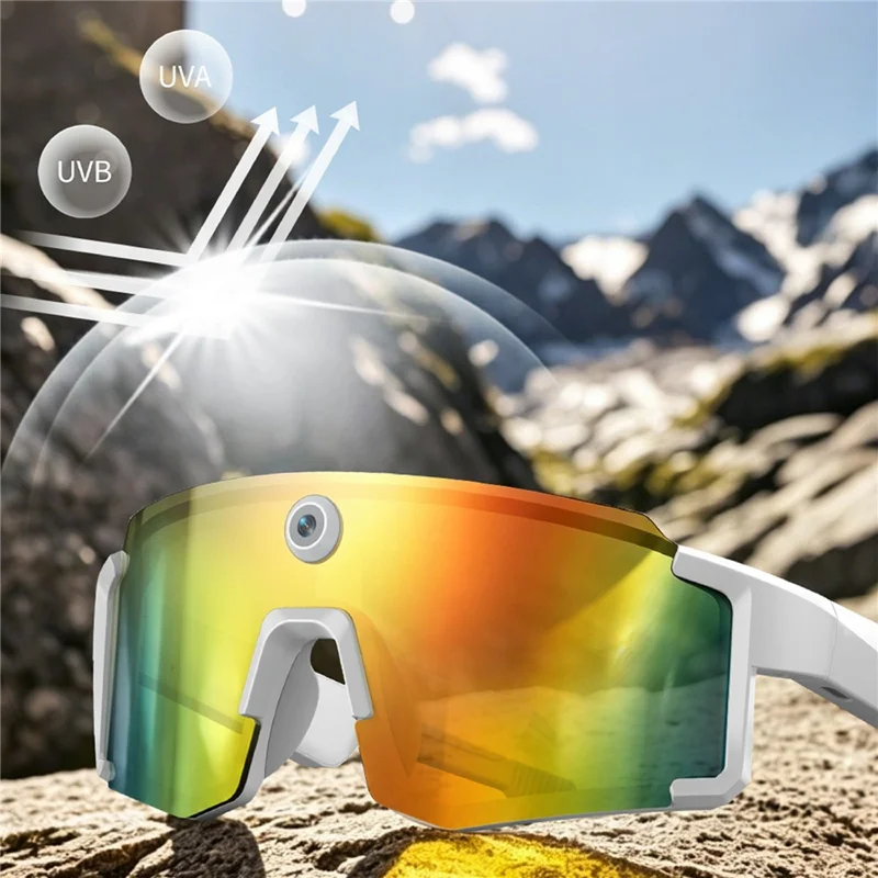M14 Smart Glasses 8MP Camera AI Translation EIS Anti-shake Bluetooth-compatible IPX4 Waterproof - White+Blue