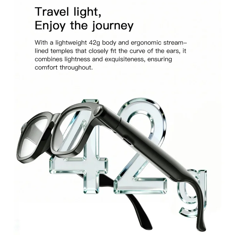 M08 Smart Glasses 800W Camera AI Translation Bluetooth-compatible Music Eyeglasses - Clear Lens