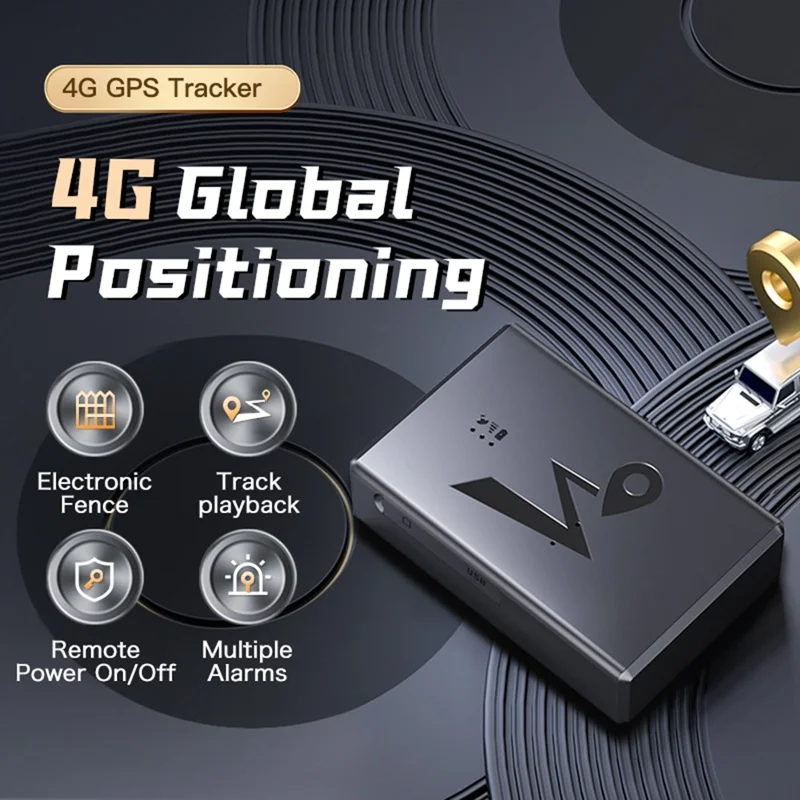 Q10 4G LTE GPS трекер 5500 мАч Магнитное крепление Спутниковый трекер для отслеживания транспорта - Черный