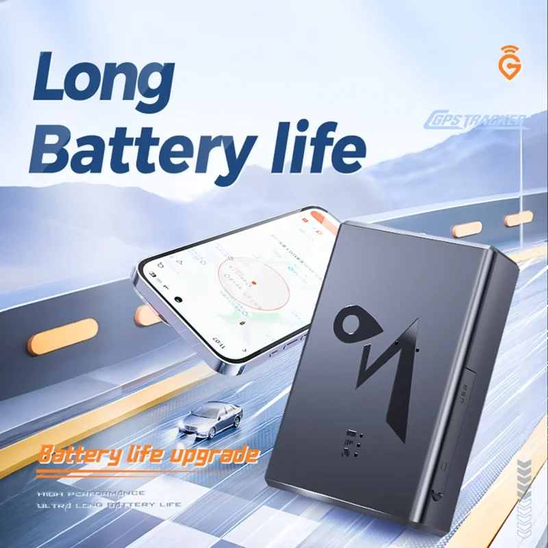 Q10 4G LTE GPS трекер 5500 мАч Магнитное крепление Спутниковый трекер для отслеживания транспорта - Черный