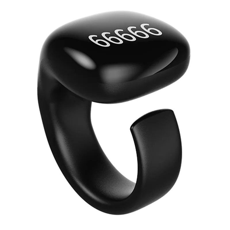 D02 Tasbih Zikr Anel Inteligente com Contador Digital Impermeável de 5 Dígitos com Lembrete de Adhan - Preto