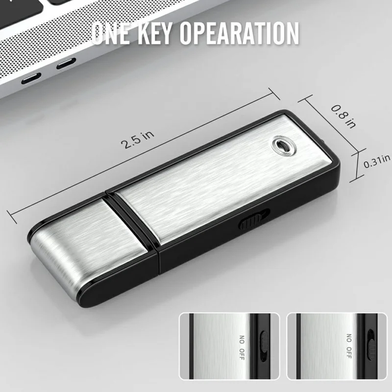 SK858 32GB USB Flash Drive Voice Recorder Noise Cancelling One-Key Recording for Meeting - Silver