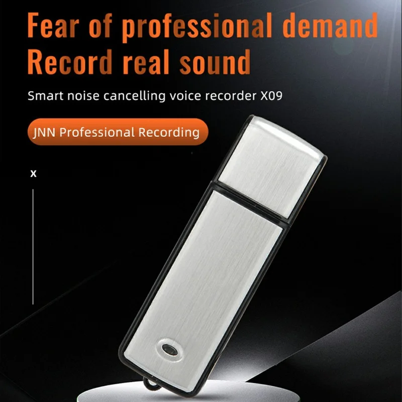 SK858 32GB USB Flash Drive Voice Recorder Noise Cancelling One-Key Recording for Meeting - Silver