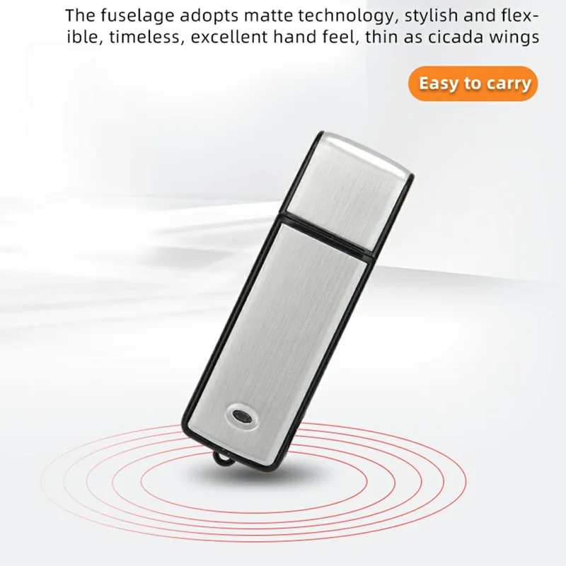 SK858 32GB USB Flash Drive Voice Recorder Noise Cancelling One-Key Recording for Meeting - Silver