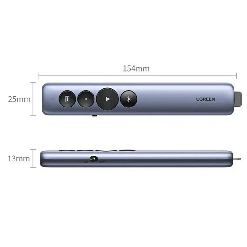 UGREEN LP479 2.4GHz Draadloze Rode Laser Presentatieklikker voor Onderwijs