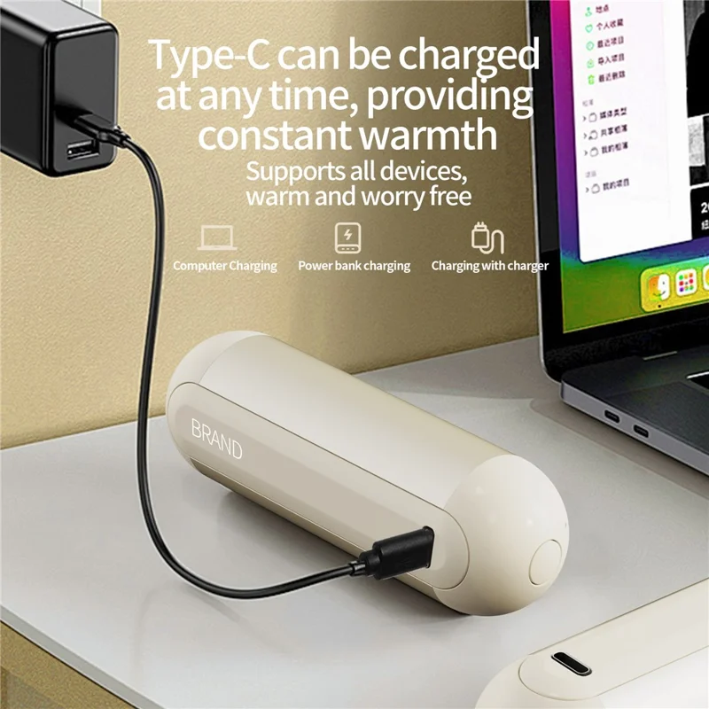 M2 2 pièces 3000 mAh réchauffeur de mains magnétique détachable, chauffage portable réglable 3 vitesses - Noir