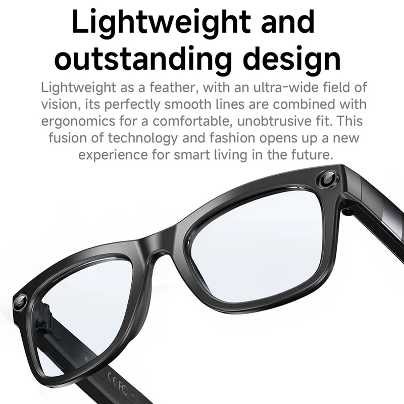 GM6 Bluetooth-compatible Music Smart Glasses with 2MP Camera Video Recording AI Translation - Sunglasses