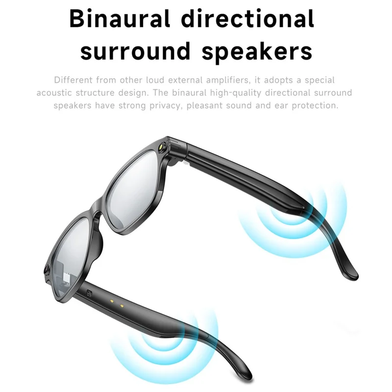 L801 Smart Glasses 8MP Camera 1080P Video AI Translation Bluetooth Calling Eyeglasses (APP: Genimiro) - Sunglasses Lens