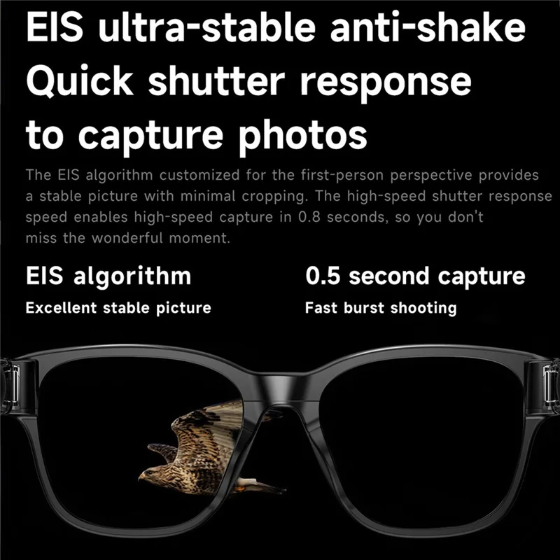 L801 Smart Glasses 8MP Camera 1080P Video AI Translation Bluetooth Calling Eyeglasses (APP: Genimiro) - Sunglasses Lens