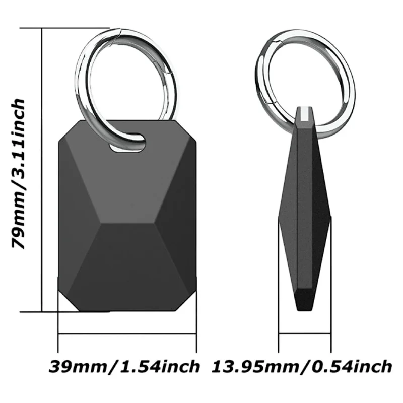 For Apple AirTag Silicone Protective Case Punk Style Anti-Lost Shockproof Cover with Protective Film - Black