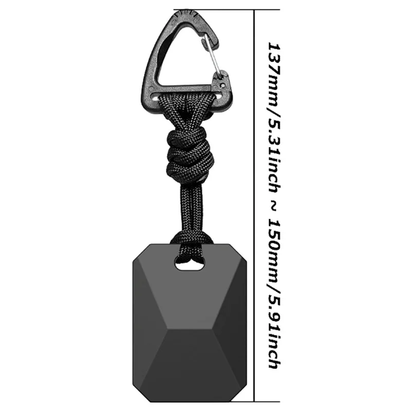 For Apple AirTag Protective Case Shockproof Silicone Cover with Paracord Lanyard Buckle - Black