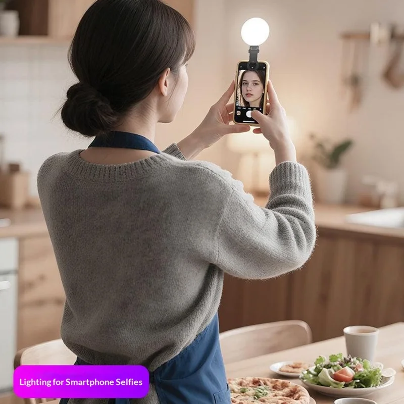 K-23 Mini Clip-on Magnetic LED Fill Light 3 Color Temperature Type-C Rechargeable Portable Selfie Light