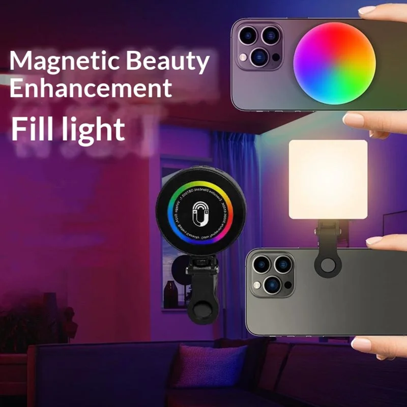 MJ-29 RGB Portable LED Fill Light Magnetic 3 Color Temperature Selfie Lamp