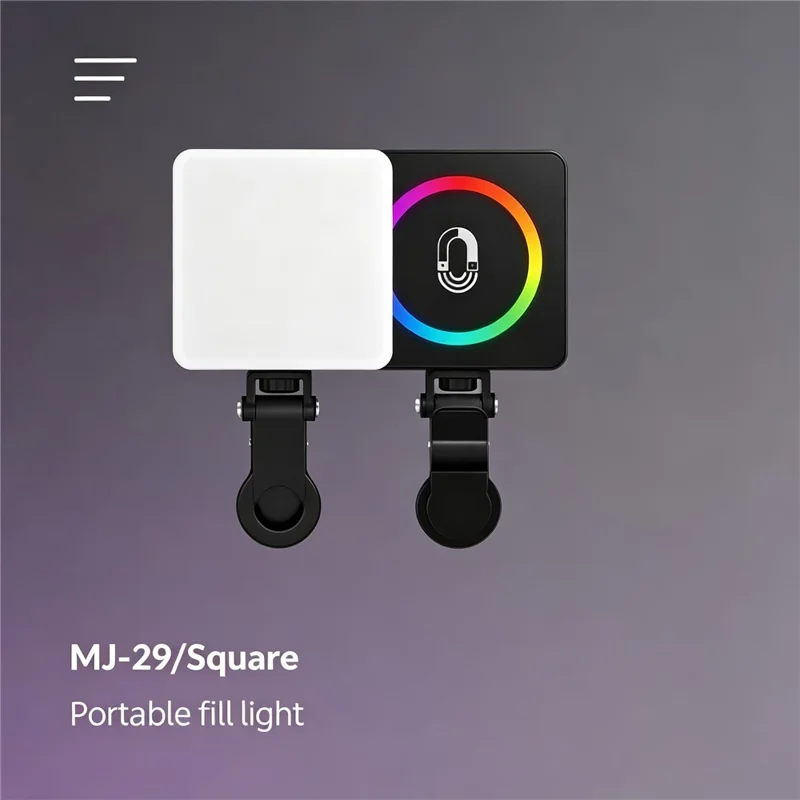 MJ-29 RGB Portable LED Fill Light Magnetic 3 Color Temperature Selfie Lamp