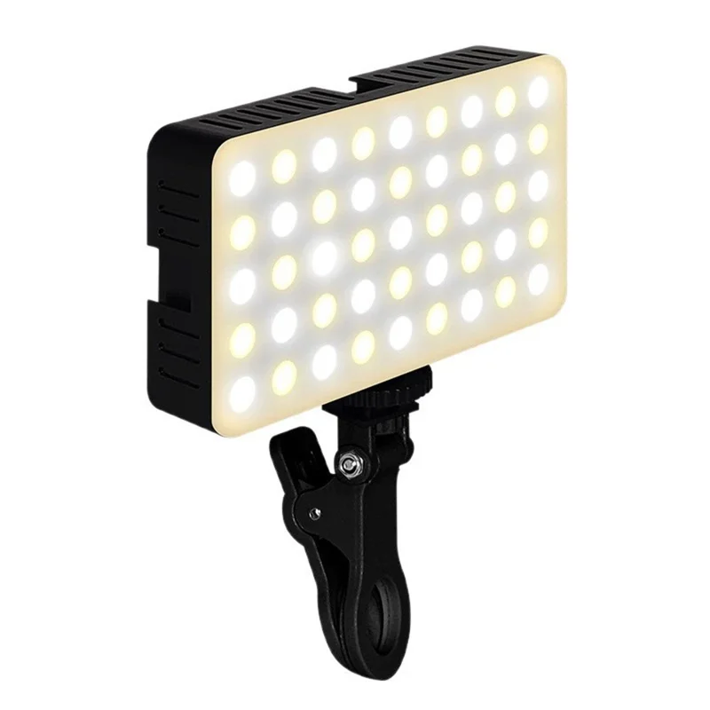K-35 Clip-on LED Fill Light 3 Color Temperature Type-C Rechargeable for Live Streaming Photography