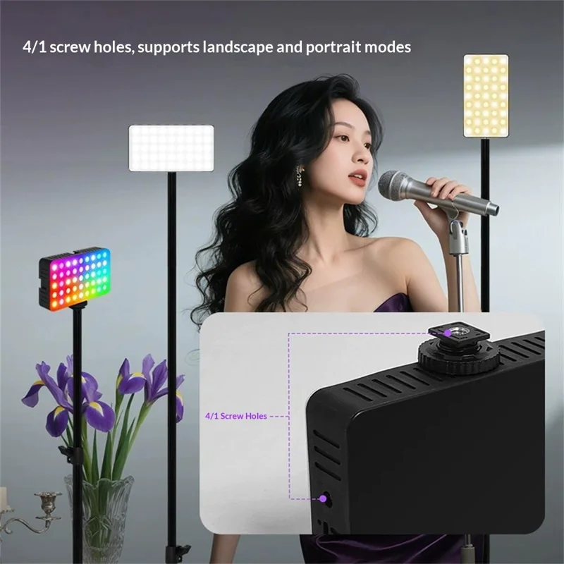 K-35 Clip-on LED Fill Light 3 Color Temperature Type-C Rechargeable for Live Streaming Photography