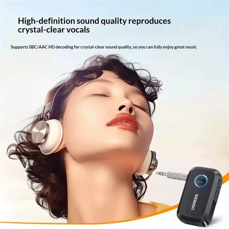 UGREEN CM596 Receptor de Audio Bluetooth 5.4, Adaptador AUX 3,5 mm para Coche - Negro