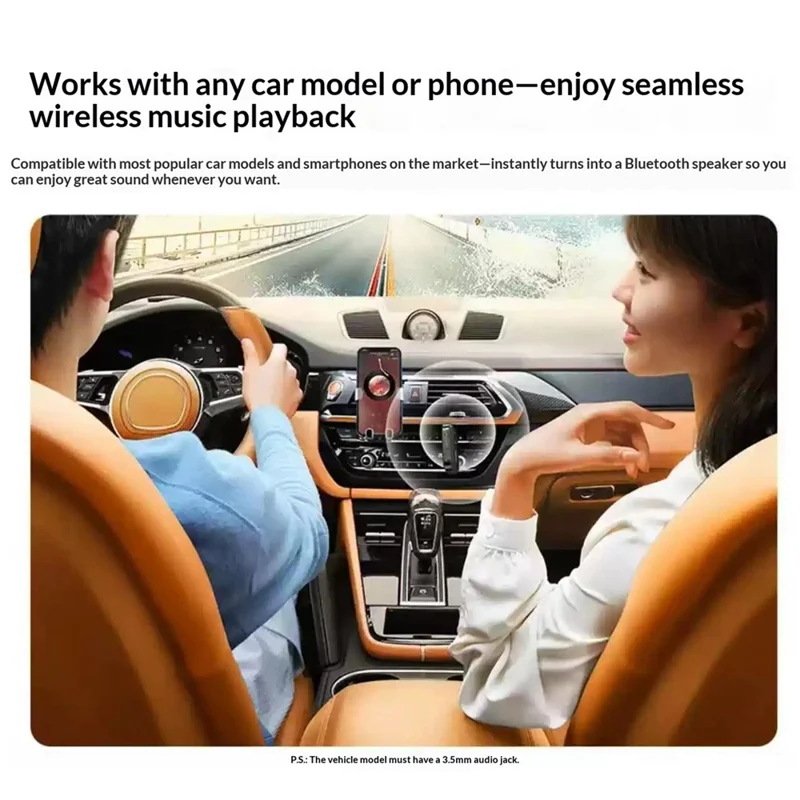 UGREEN CM596 Receptor de Audio Bluetooth 5.4, Adaptador AUX 3,5 mm para Coche - Negro