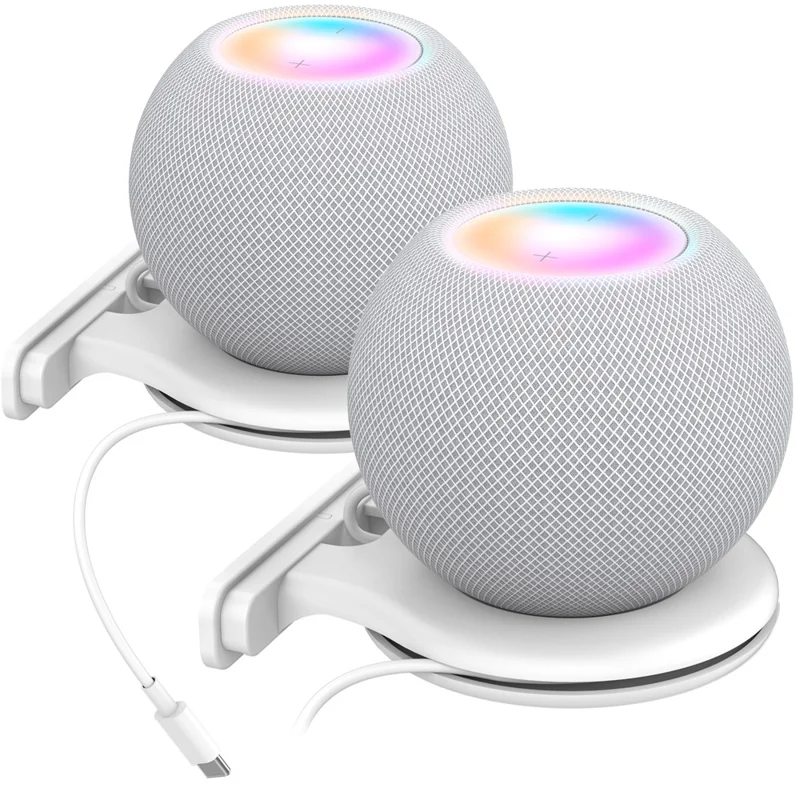 AHASTYLE 2 Pack Wall Mount Holder for HomePod mini Speaker Mount Stand with Cable Management  - White