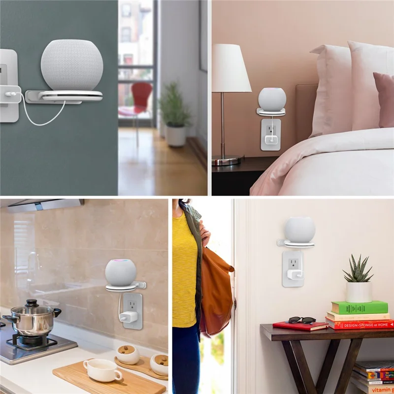 AHASTYLE 2 Pack Wall Mount Holder for HomePod mini Speaker Mount Stand with Cable Management  - White