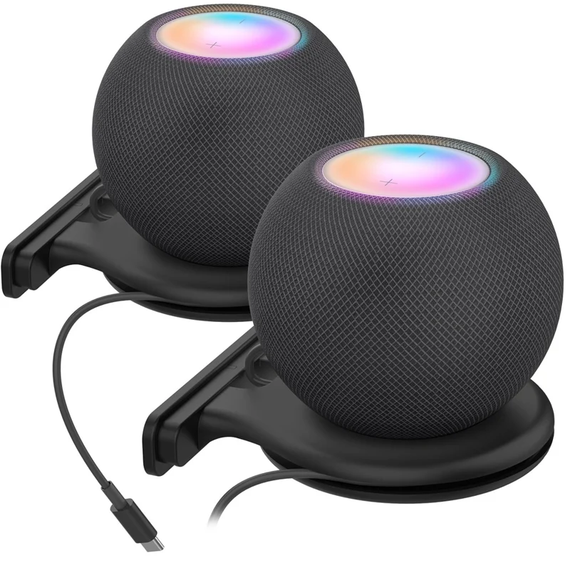 AHASTYLE 2 Pack Wall Mount Holder for HomePod mini Speaker Mount Stand with Cable Management  - Black