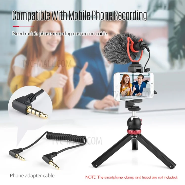 YELANGU MIC10 USB Mini micrófono universal de video con parabrisas para cámaras DSLR y teléfonos inteligentes