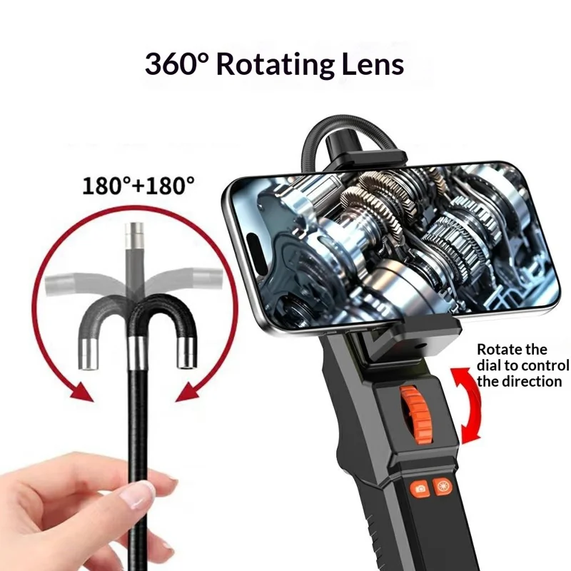Z01 USB Endoscope with 1m Cable 6.5mm Single Lens Dual Direction Borescope Camera for iOS Android Automotive Plumbing Pipe Detection