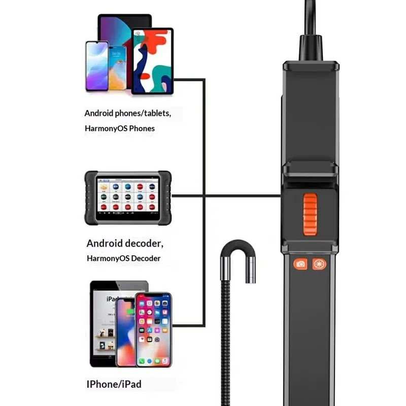 Z01 USB Endoscope with 1m Cable 6.5mm Single Lens Dual Direction Borescope Camera for iOS Android Automotive Plumbing Pipe Detection
