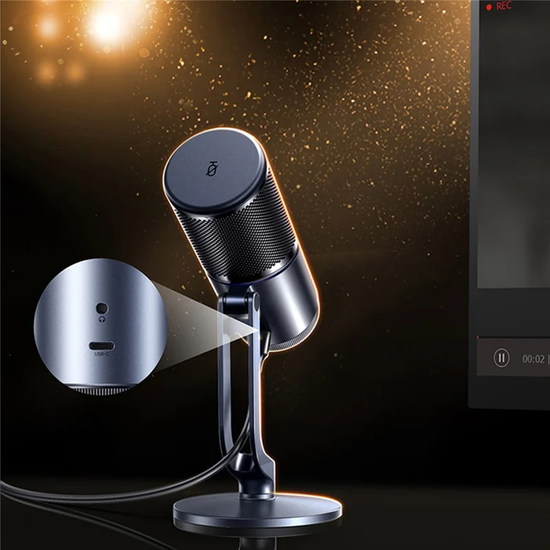 UGREEN CM769 USB-C Condenser Microphone with DSP Intelligent Noise Reduction RGB Lighting Desktop Mic for Live Streaming Recording