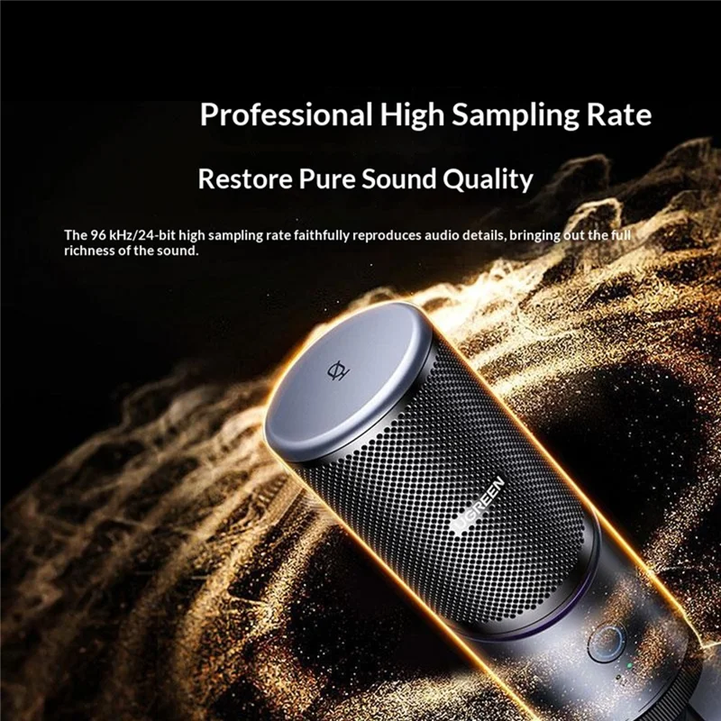 UGREEN CM769 USB-C Condenser Microphone with DSP Intelligent Noise Reduction RGB Lighting Desktop Mic for Live Streaming Recording