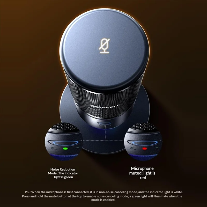 UGREEN CM769 USB-C Condenser Microphone with DSP Intelligent Noise Reduction RGB Lighting Desktop Mic for Live Streaming Recording