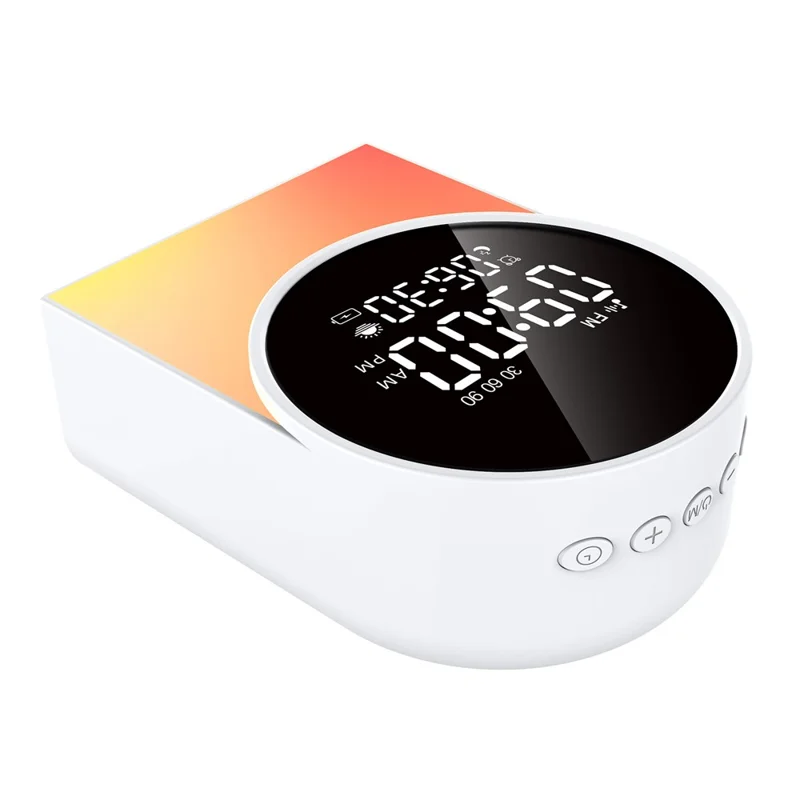 SM12 Multi-function Bluetooth-compatible Sleep Sound Machine Alarm Clock FM Radio LED Night Light with 20 White Noise Tracks - White