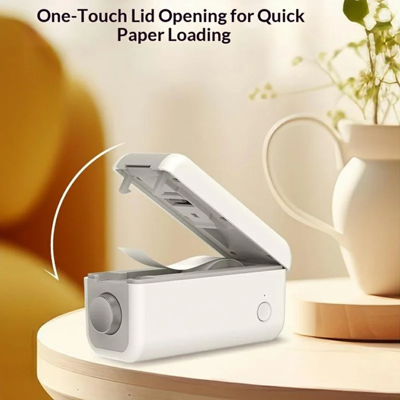 Impresora Térmica Mini WP9526 Sin Tinta, Impresora de Etiquetas Portátil con Bluetooth, 203dpi - Gris Blanco