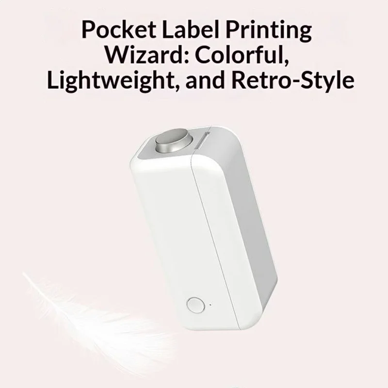 Impresora Térmica Mini WP9526 Sin Tinta, Impresora de Etiquetas Portátil con Bluetooth, 203dpi - Gris Blanco