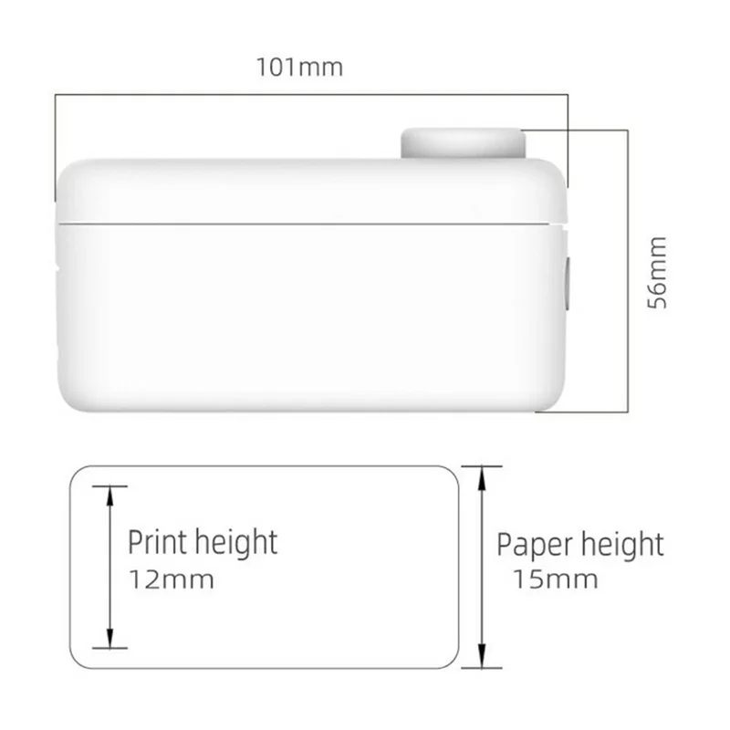 WP9528 Mini Thermal Label Printer Inkless Bluetooth-compatible 203dpi Portable with Cutter for Home Organization - White