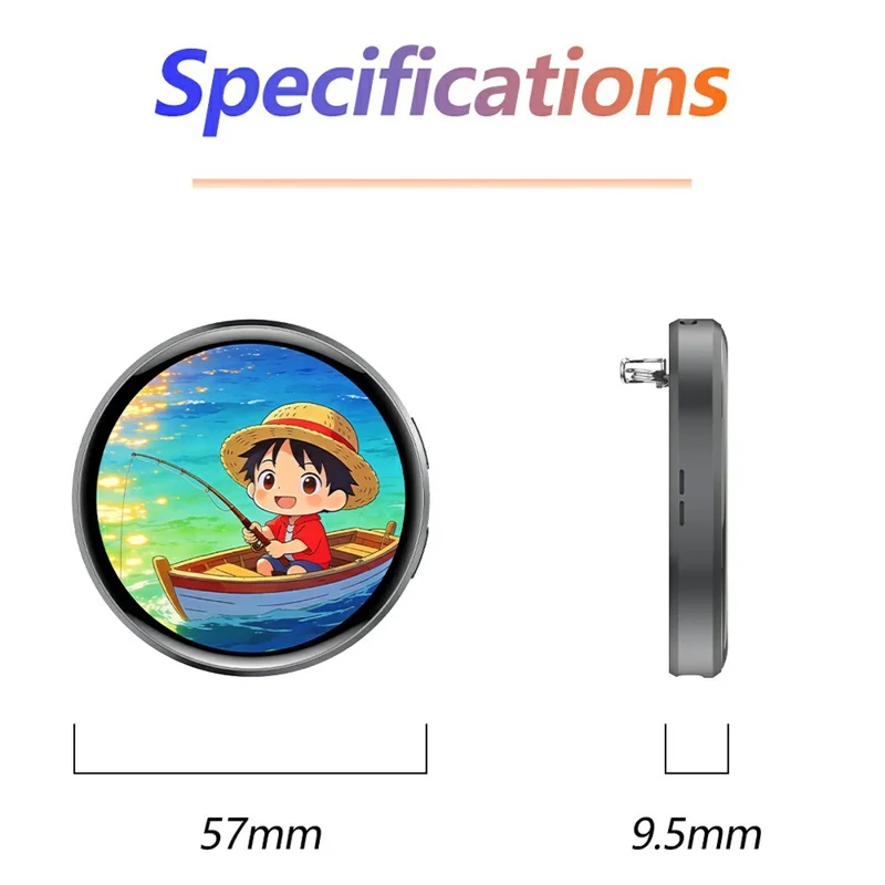 E05 1.85 inch Magnetic Smart Display Badge for Custom Photos, GIFs and Videos Bluetooth-compatible 6.0 - Orange
