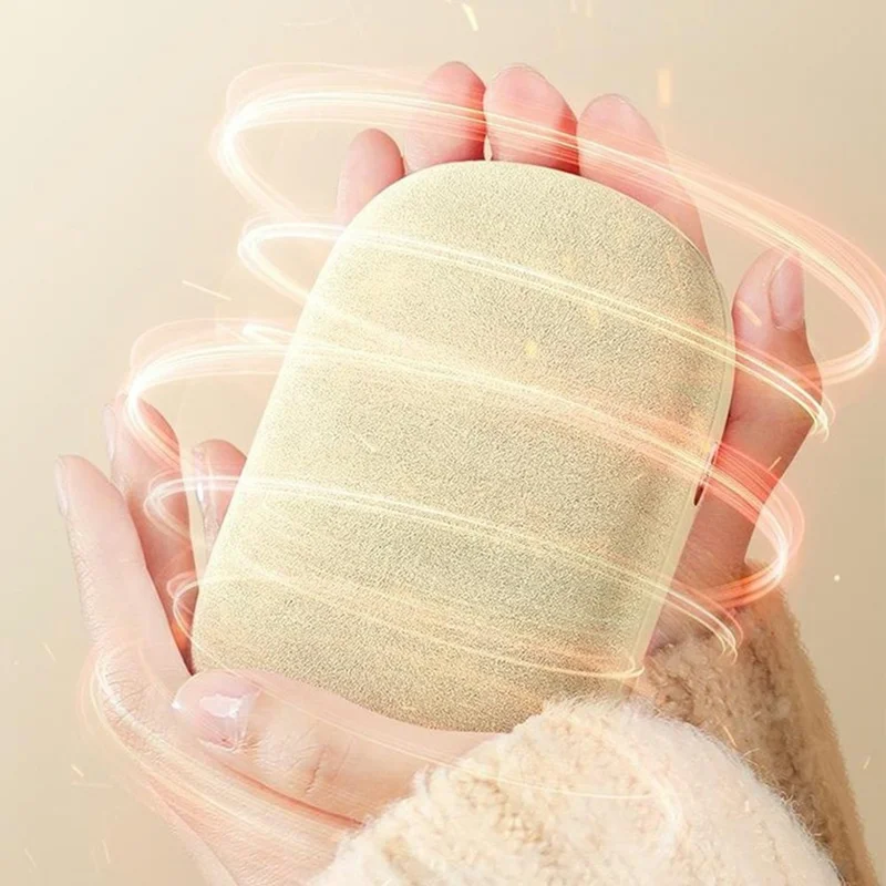 B8 6000mAh 3-Level Temperature Control Hand Warmer with Digital Display Graphene Rapid Heating - Apricot