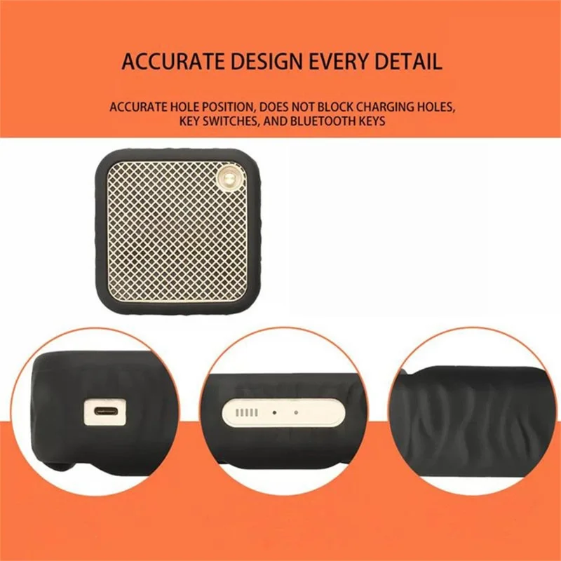 Capa de Silicone para Marshall Willen II, Capa Resistente a Arranhões, Capa Protetora para Altifalante - Preto