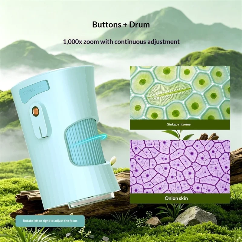 XV80 2.0 inch Digital Microscope Telescope 1000x Zoom Photo Video Device for Kids - Blue