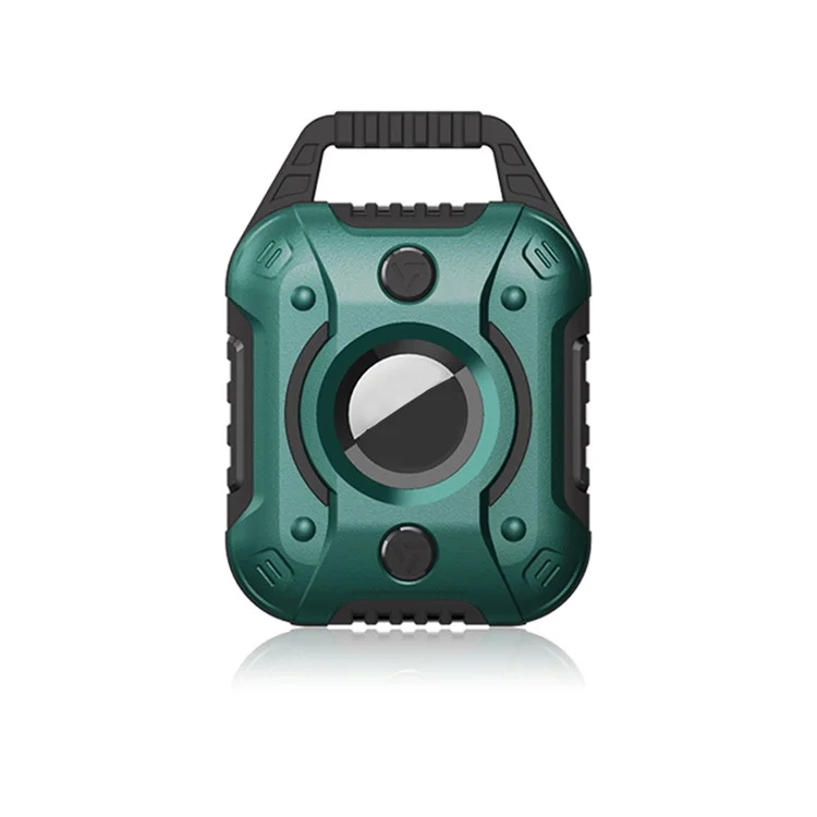 TPU+PC Anti-scratch Cover Protective Case for Apple AirTag Bluetooth-compatible Locator - Black/Blackish Green