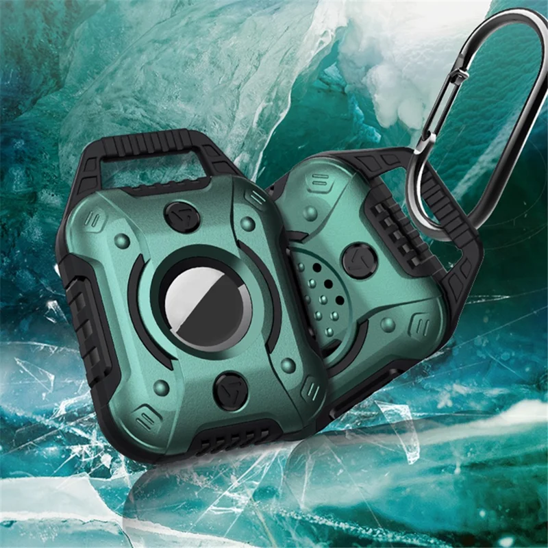 Custodia protettiva anti-graffio in TPU+PC per localizzatore Bluetooth Apple AirTag - Nero