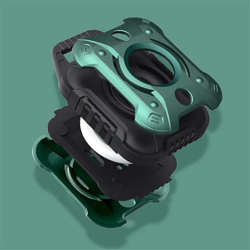 Custodia protettiva anti-graffio in TPU+PC per localizzatore Bluetooth Apple AirTag - Nero