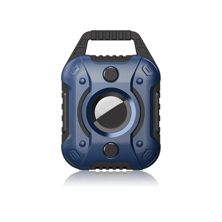 TPU+PC Anti-Kratzer-Schutzabdeckung für Apple AirTag Bluetooth-Sucher - Schwarz/Dunkelblau