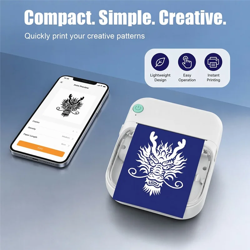 B3 Portable Wireless Bluetooth-compatible Tattoo Transfer Machine 200dpi Thermal Printer 1200mAh Type-C Charging Label Printer - Blue