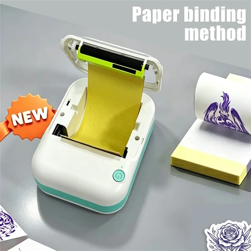 B3 Portable Wireless Bluetooth-compatible Tattoo Transfer Machine 200dpi Thermal Printer 1200mAh Type-C Charging Label Printer - Blue