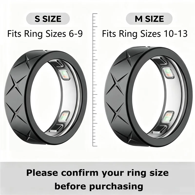 For Oura Ring 5 Silicone Ring Protector Anti Slip Shockproof Drop Resistant Scratch Resistant Case Cover - S Size  /  Grey