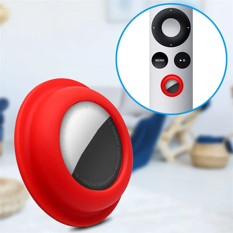 Anti-lost Bluetooth-compatible Locator Adhesive Silicone Protective Case Cover for Apple AirTag - Yellow