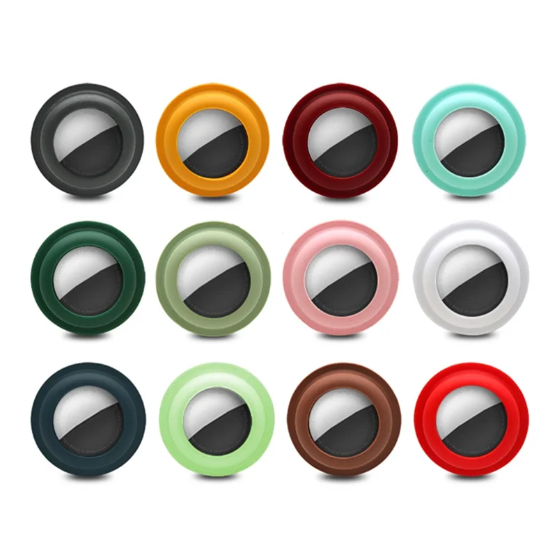 Custodia protettiva in silicone adesiva compatibile Bluetooth Anti-lost per Apple AirTag - Verde luminoso