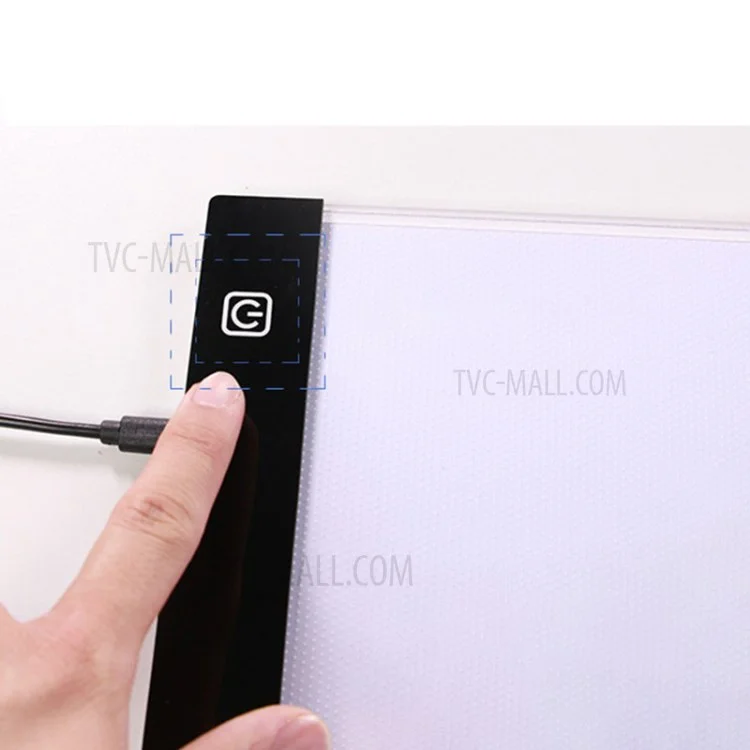 A4-F-T LED Light Box Copy Board USB Powered Adjustable Brightness Tracing Sketching Pad (335x233mm) - Stepless Dimmable
